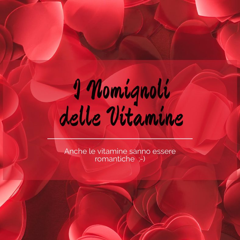 le vitamine scritta nera su sfondo di petali di rose